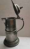 Антикварний олов'яний глечик із кришкою, фото 2