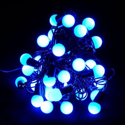 Світлодіодна гірлянда на 100 Led "Кульки" на зеленому дроті з контролером синя 8.5 м 25162 -E