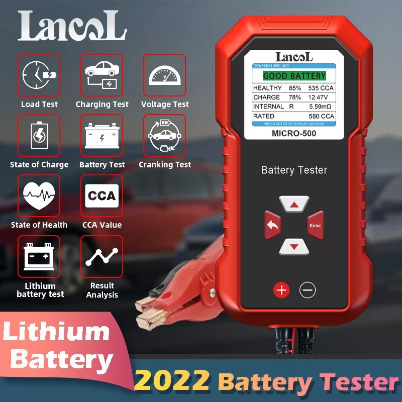 Lancol MICRO 500 (рос меню кольоровий дисплей) аналізатор акб 12/24V всіх типів 3-360 Ah