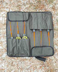 Чохол для зимових вудок Fisher на 6 вудилищ: компактний, з ручкою та фастексами.