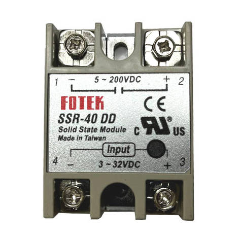 Однофазне твердотільне реле SSR-40DD 40А DC-DC, фото 1