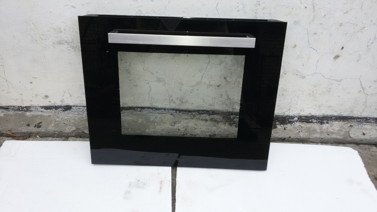 Скло в духовку зовнішнє прозоре, 4мм , 2 отвори, з чорною рамкою - фото 4 - id-p1076897128