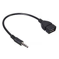 Перехідник USB2.0(M)=> Jack 3.5(F) Stereo, 0,3м, Black, OEM