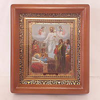 Ікона Успіння Пресвятої Богородиці, лик 10х12 см, в коричневому дерев'яному кіоті