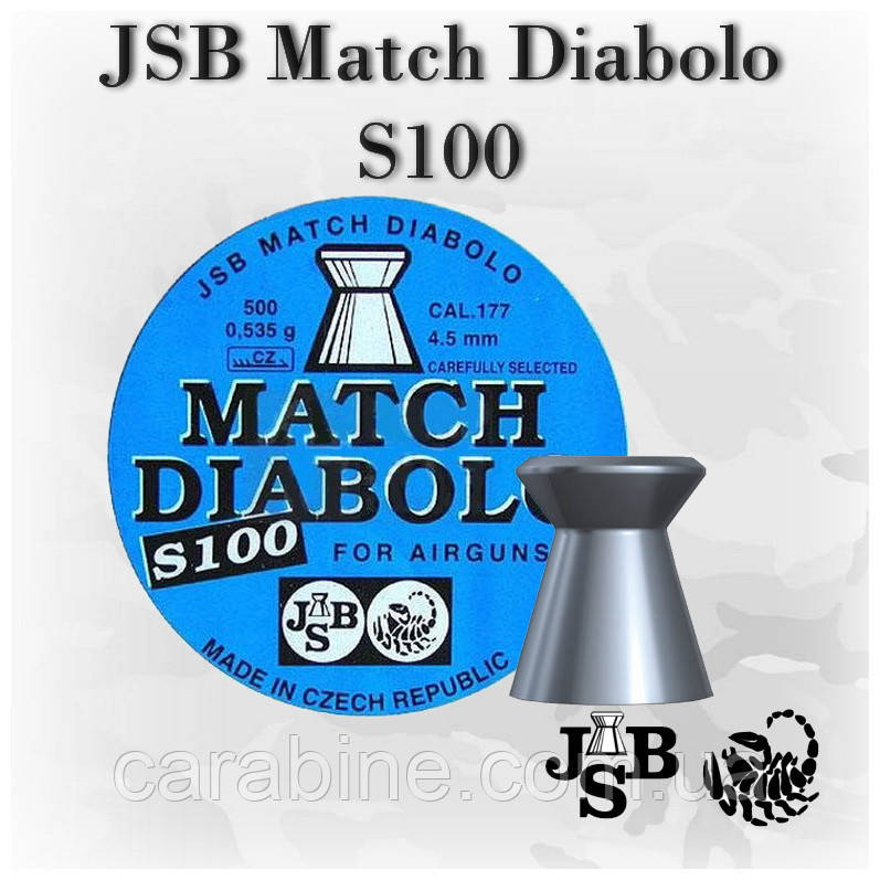 JSB Match Diabolo S 100 0,535 гр 500 шт/уп 4,5 мм
