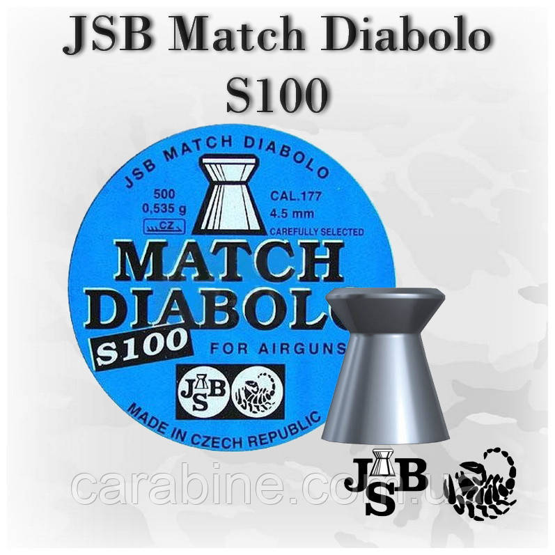 Кулі JSB Match Diabolo S 100 0,535 гр 500 шт/уп 4,5 мм