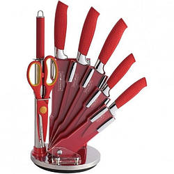 Набір ножів на підставці Royalty Line RL-RED8W червоний