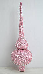 Верхівка пластикова на ялинку Снігоспад рожева H26 см