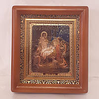 Ікона Різдво Христове, лик 10х12 см, в коричневому дерев'яному кіоті