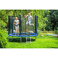 Батут FunFit 252 см (до 120 кг) сітка та сходи, фото 2