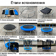 Батут 252 см FunHit дитячий із захисною сіткою 8 футів, стрибковий синій, фото 8