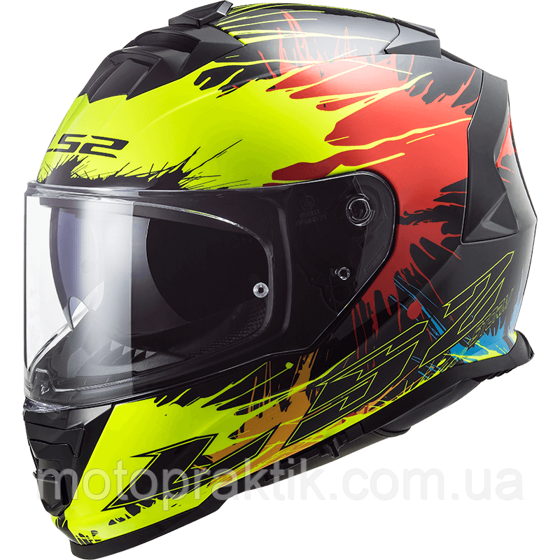 LS2 FF800 STORM Drop Black Yellow Red, XS Мотошолом інтеграл з окулярами