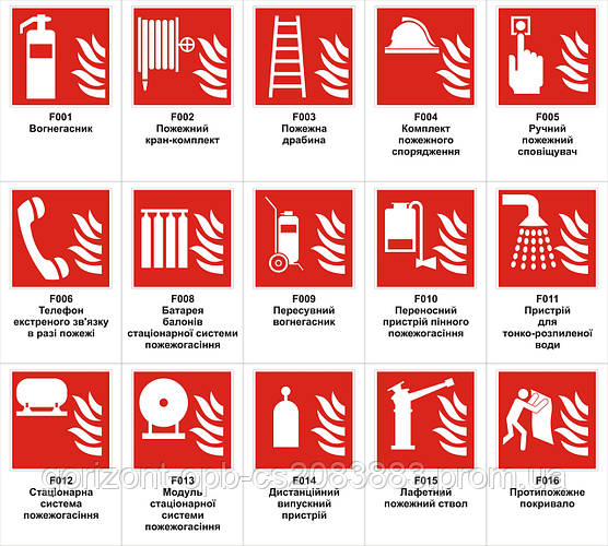 Купить Знаки пожарной безопасности, цена 12 грн — Prom.ua (ID#60898661)