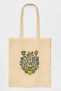 Еко-сумка для покупок "Тризуб квітковий" бежева