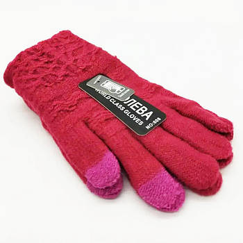 Сенсорні рукавички дитячі Touchs Gloves/Зимові рукавички для дітей на 6-9 років/ Теплі дитячі рукавички Бордовий