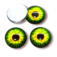 Глаза для игрушек Живые, стеклянные, диаметр 12мм, цвет Зеленый, в упаковке 10 пар _ГС12005
