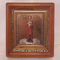 Ікона Валаамська Пресвятої Богородиці, лик 10х12 см, в коричневому дерев'яному кіоті