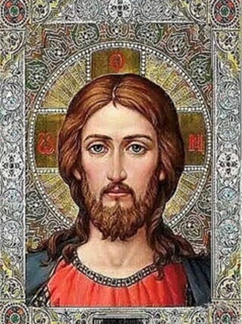 Картина стразами Діамантові ручки Ісус Христос (GU_189526) 30 х 40 см (На підрамнику)