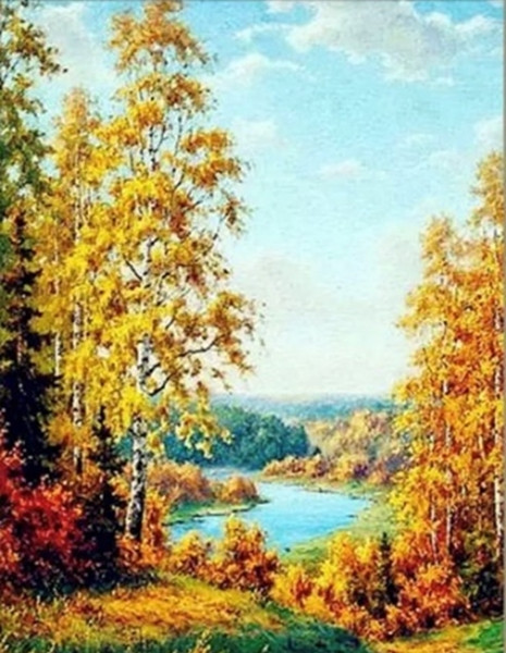 Картина стразами Діамантові ручки Осінь (У) (GU_178337) 40 х 50 см (На підрамнику)