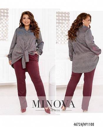 Елегантний жіночий костюм, тканина "Люрекс+Костюмна" 52, 54, 56, 58, 60, 62, 64 розмір 52, фото 3