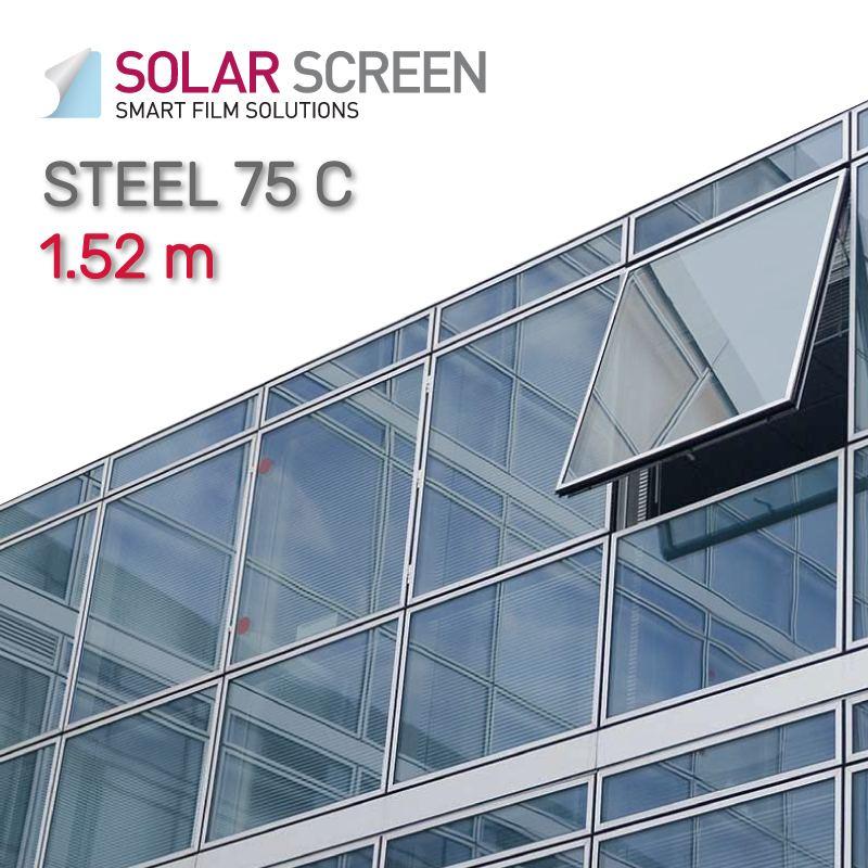 Сонцезахисна інтер'єрна нейтральна плівка Solar Screen Steel 75 C, світлопропускання 30% 1.52 м