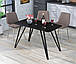 Сучасний обідній стіл на чорних ніжках прямокутний із закругленими кутами Ліма 120-65 Loft Design, фото 3
