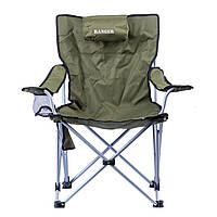 Кресло-шезлонг Stream каркас сталь Ø16 мм, ткань полиэстер 600D Темно-зеленый (Ranger TM)