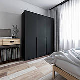 Шафа для одягу і речей MebelProff P-15, шафа-пенал з полицями і штангою в спальню, вітальню, передпокій, фото 5