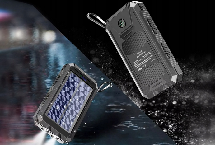 Защищенный повербанк с солнечной батареей PowerBank 20000 mAh 10 W ...