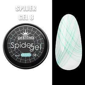 Кольорова павутинка Spider Gel Дизайнер для дизайну нігтів, 8 мл Салатовий S8