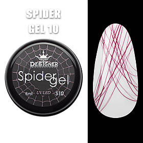 Кольорова павутинка Spider Gel Дизайнер для дизайну нігтів, 8 мл Бордовий S10