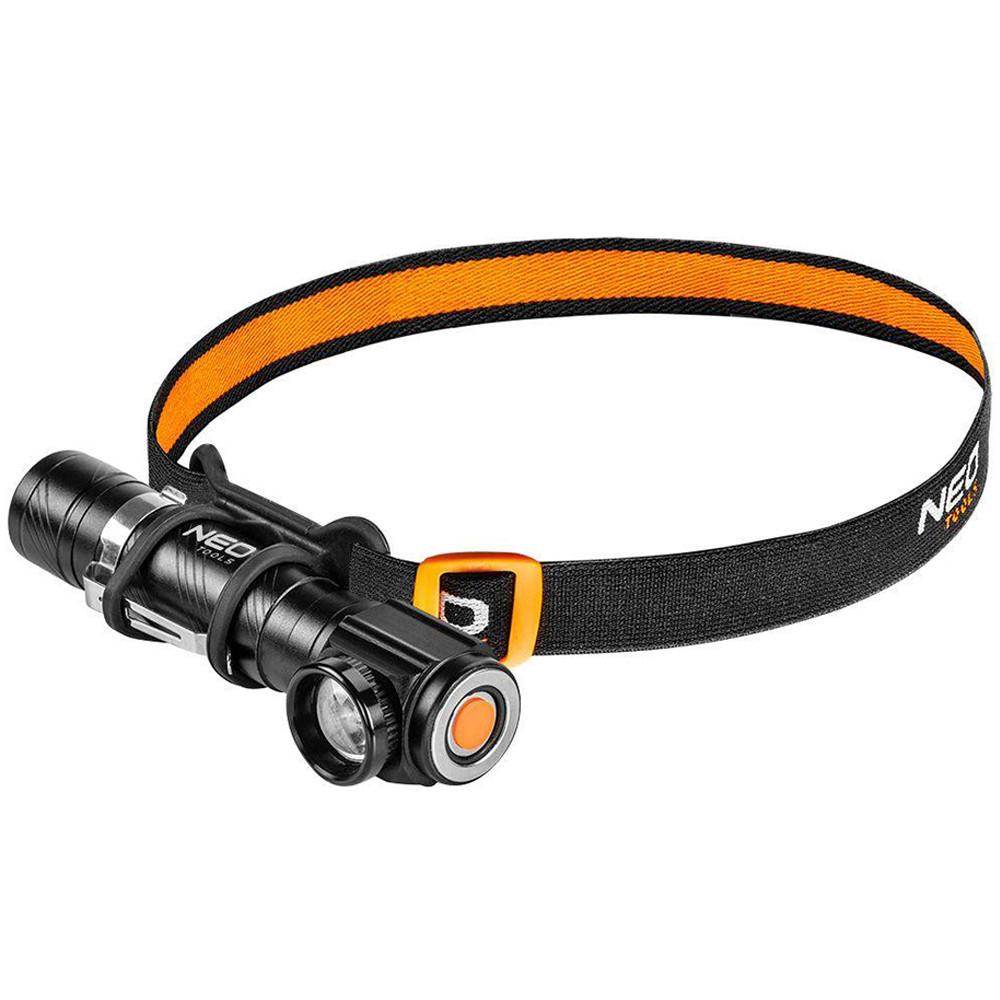 Ліхтарик налобний (акумуляторний) Neo Tools LED CREE XML-T6 10 Вт Чорний/ Помаранчевий (99-026)