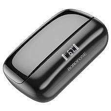Навушники вакуумні безпровідні з мікрофоном Borofone BE55 Bluetooth в кейсі Чорний (BE55B), фото 5