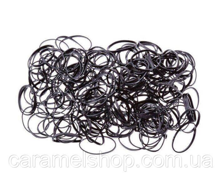 Резинки для волос силиконовые черные упаковка 50 шт - фото 1 - id-p1710791220