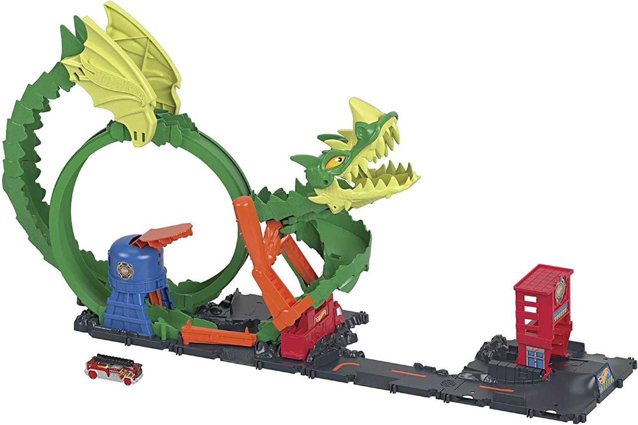 Ігровий набір Хот Вілс Атака вогняного дракона Hot Wheels Fire Station with Dragon Nemesis HDP03