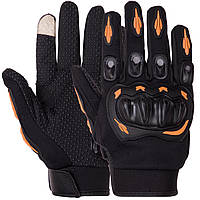 Мотоперчатки для мотокросса с защитой MADBIKE черно-оранжевые PM-12: Gsport