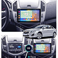 Штатна магнітола 9" Lesko для Chevrolet Cruze I Рестайлінг 2012-2016 4/64Gb CarPlay 4G Wi-Fi GPS Prime 3 шт., фото 3