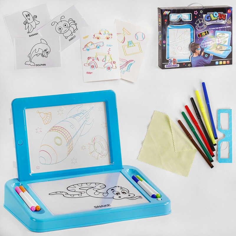 Дошка 3D проекційна YM 827, світло, на батарейках, в коробці, фото 1