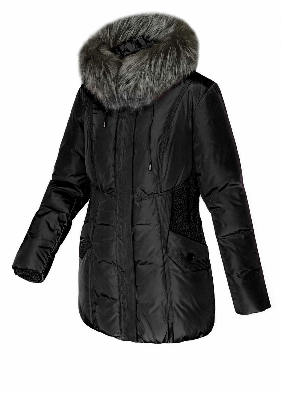 Куртка пуховик женская, натуральный пух, натуральная чернобурка ...