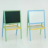 Мольберт магнітний "Мася" - КОЛЬОРОВИЙ з полицею, 140, 40*60 см, матеріал/сосна., фото 2