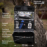 Чоловіча косметичка сумка органайзер MTK-23 чорна багатофункціональна дорожня містка з гачком, фото 3