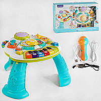 Ігровий центр 9925 столик, музична панель, мікрофон, акум 1.5V, Bluetooth, підсвічування, мелодії