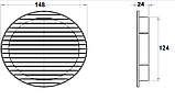 Решітка вентиляційна кругла пластикова  AirRoxy AOzS 125 grey діаметр 125 мм сірий 02-227, фото 6