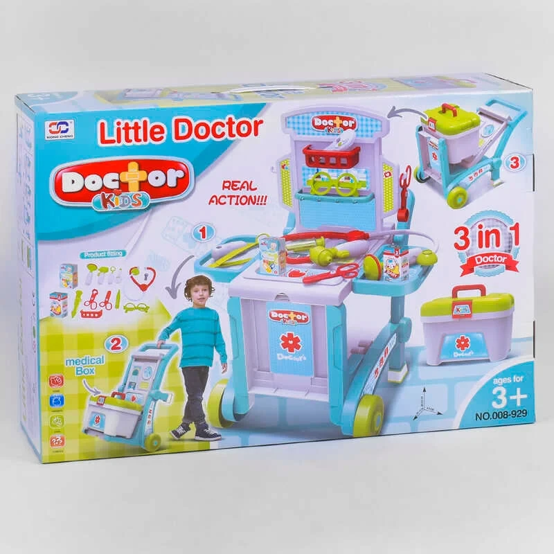 Дитячий ігровий набір Доктора з візком у валізі 008-929, фото 1