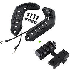 Кріплення Рейки на шолом FAST + планка Пікатінні + кріплення Wing-Loc, Black