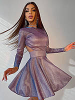 Блестящее платье мини с открытой спиной Smb7776