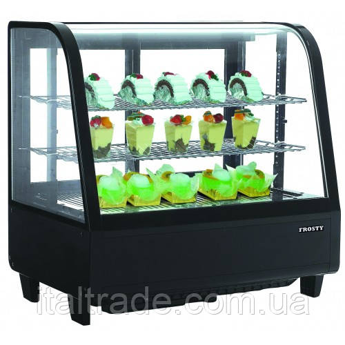 Вітрина холодильна настільна Frosty FW-100 чорна об'ємом 100 л