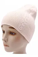 Женская шапка молодежная плотной двойной вязки
