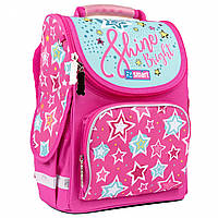 Рюкзак шкільний каркасний SMART PG-11 "Shine Bright",34х26х11 см рожевий/бірюзовий (557073)
