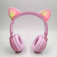 Накладные Bluetooth наушники с кошачьими ушками HOCO Cat W27 Pink